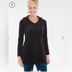 Chicos Zenergy Petite Velour Hooded Tunic